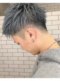 『京都ルーナ』フェード×シルバー×メンズショートヘア