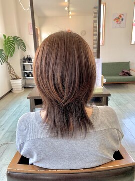 オレンジ(orange) レイヤーウルフカット