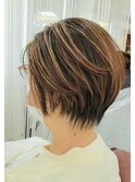 20代30代大人可愛い/ハンサムショート/ボブ/前下がり/ハイライト