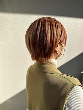 ヘアーアンドメイク ファット(Hair&Make PHAT) 大人フレアバングオレンジブラウンカラー20代30代40代