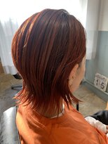 ルースヘアー(luz hair) オレンジカラーツーブロックスタイル