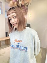 ヴィンスジオ 岐阜駅南(vince gio) ミルクティーピンク/ミディアムボブ