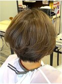 大人ふんわりショートボブ×白髪染め@30代@40代@50代