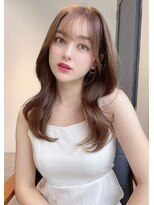 フォルテ プリモ 焼津 藤枝(FORTE PRIMO)&nbsp;デザインカラー/韓国風小顔レイヤーカット/オリーブベージュ