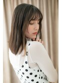 くすみベージュ細めハイライト黒髪ストレートY戸田公園20代30代