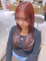 ヘアリゾート粋 リマ 銀座店(lima)&nbsp;レイヤーカット×デザインカラー　逆グラデ/ピンクブラウン