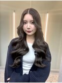 博多/韓国ヘア/顔周りカット/レイヤーカット/センター分け/暗め