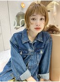レイヤーボブ×ハニーベージュ