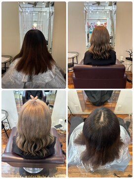 オーガスト ヘア ネイル(AUGUST hair nail) ホワイトミルクティー/ブリーチ1~2/横浜/アンブレラカラー