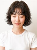 原宿ボブパーマスパイラルニュアンスパーマウェーブヘア大人ボブ