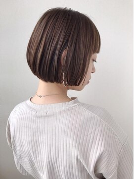 ヘアーアンドスパ フェリーチェ ミチ 野田屋町店(HAIR&SPA felice MICHI) 【feliceMICHI島田和也】ブラウンベージュカラー ボブ 艶髪 20代