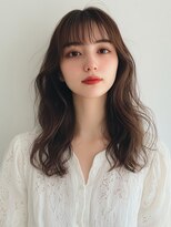 ヘアメイク アージュ 天神西通り店(HAIR MAKE age)&nbsp;前髪カット 顔周りレイヤー　アッシュブラウン 髪質改善 艶髪