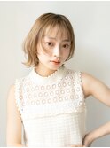 切りっぱなしボブ　外ハネボブ　イメチェン　美髪　ワイドバング