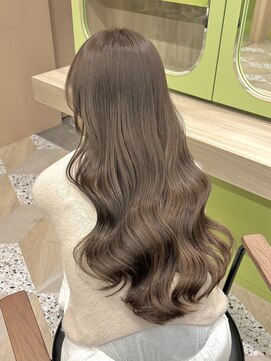 イオエ 西梅田(ioe) ブリーチなしカラー/髪質改善/ミルクティーベージュ/小顔ヘア