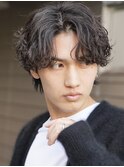 渋谷波巻きパーマ束感ツイストスパイラル無造作メンズパーマ色気
