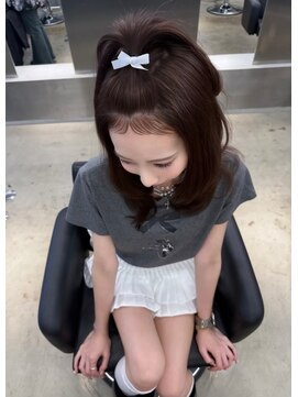 ペレ 原宿(PELE) ダークパープルナチュラルショート夏のヘアアレンジ原宿