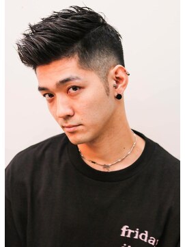 メリケンバーバーショップ コウベ(MERICAN BARBERSHOP KOBE) 無造作刈り上げスパイキーアップバングショートイメチェン@10
