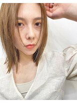 ローウェ 表参道(Louwe)&nbsp;ボブ/大人かわいい/フェザーバング/透け感グレージュ