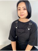 ブルーブラック×ボブスタイル