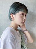 ターコイズボブ_くびれヘアビタミンカラーメルティカラー_38618