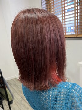 シータ ふじみ野(THETA) 切りっぱなしボブ☆オレンジイヤリング