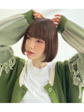 ウル 表参道(HOULe) 艶髪 ボブ 髪質改善 ベージュカラー 酸熱 透明感カラー