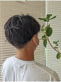 20代30代メンズスパイラルパーマワイルドオシャレ感アッシュ