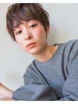 ヘアデザイン ソラ(Sola)&nbsp;ふんわりグランマッシュショートヘア×襟足すっきり×ベージュ