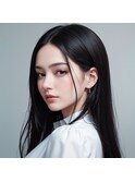 アプリコットオレンジ/ハイライトカラー/白髪ぼかし/髪質改善
