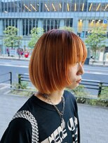 ロナ 岡崎竜美丘店(RONA)&nbsp;顔周りレイヤー/ボブ/切りっぱなし/オレンジ/ダブルカラー/