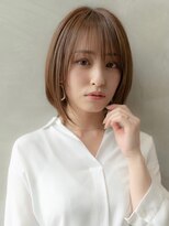 イオ 本厚木(io)&nbsp;20代30代大人かわいいシースルーバングボブベージュカラー