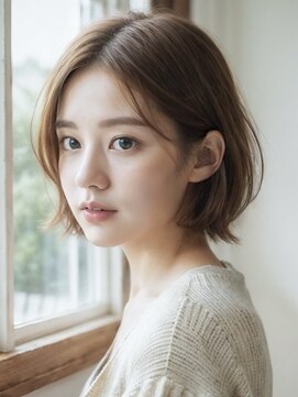 ルミヘアー 県庁藤江店(Lumi hair) 《Lumi hair》センター分けショートウルフ/ベージュカラー