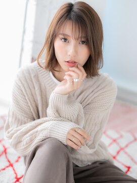 アルバハナレ 横浜(αlba HANARE) 関内/髪質改善/シースルー前髪!くすみベージュのこなれミディk