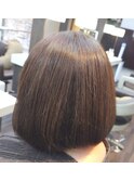 前下がりボブ×マロンブラウン 透明感立体感大人可愛い30代40代