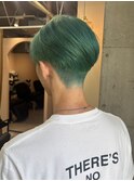 グリーンカラー/メンズカラー/派手髪/マッシュ/寒色系カラー