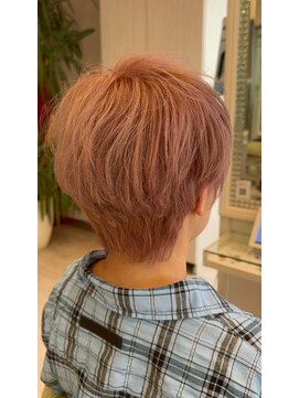ビス フルール 日暮里店(Vis fleur) ショートヘア/ダブルカラー/ピンクベージュ