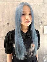 ワンズオゼ 渋谷(ONE's oze)&nbsp;3回ブリーチ/ペールブルーカラー/ケアブリーチ/髪質改善