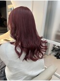 【牧内】ピンクレッドカラー10代20代ケアブリーチ
