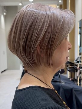 ソワネ 表参道(soigne) 青山白髪ぼかし髪質改善カラーレイヤーボブグレージュ50代