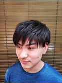 メンズ２ブロックショートマッシュ