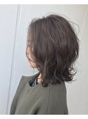 マットベージュ×ラフウェーブ