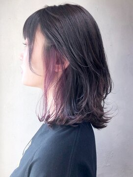 アイティー バイ アルバム 中野店(IT by ALBUM) インナーパープル_ローライトスリークボブ厚めバング_ba283782