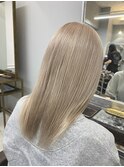ミニウルフチェリーブラウンホワイトグレージュフェザーパーマ