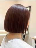 大人ショートボブショートインナーカラー丸みショートカット