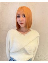 ルーム(Loom.)&nbsp;ペールオレンジカラー切りっぱなしボブ