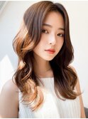 【艶感★シースルーバング】韓国 髪型 大人可愛いウェーブ巻き髪