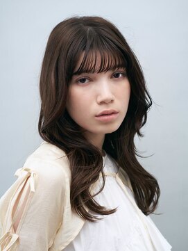 ヘアサロンガリカアオヤマ(hair salon Gallica aoyama) 乾かすだけでキマるセミロング×透明感ブラウンカラー