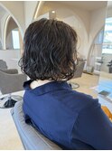 切りっぱなしボブスパイラルパーマ顔まわり前髪群馬太田