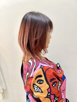 ヘアーライズ 池袋東口店(hair RISE)&nbsp;白髪ぼかしバレイヤージュシャーベットピンク30代40代50代