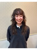 外国人風パーマ/ロング/ロングパーマ/顔まわりレイヤー